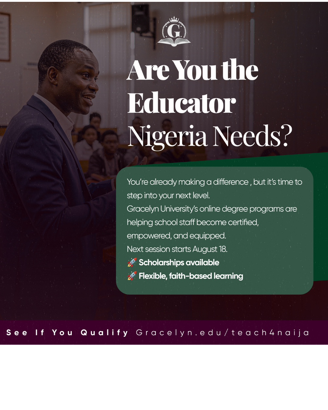 Gracelyn University Teach4Naija Campaign