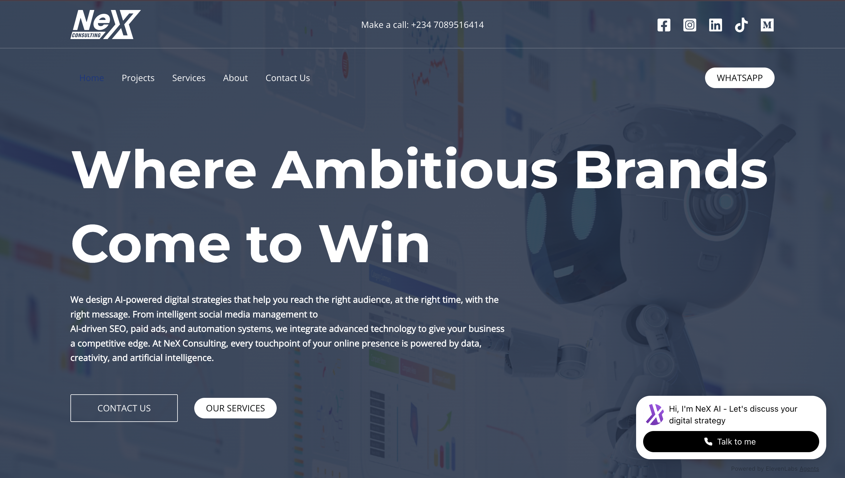 NeX Consulting Website Screenshot