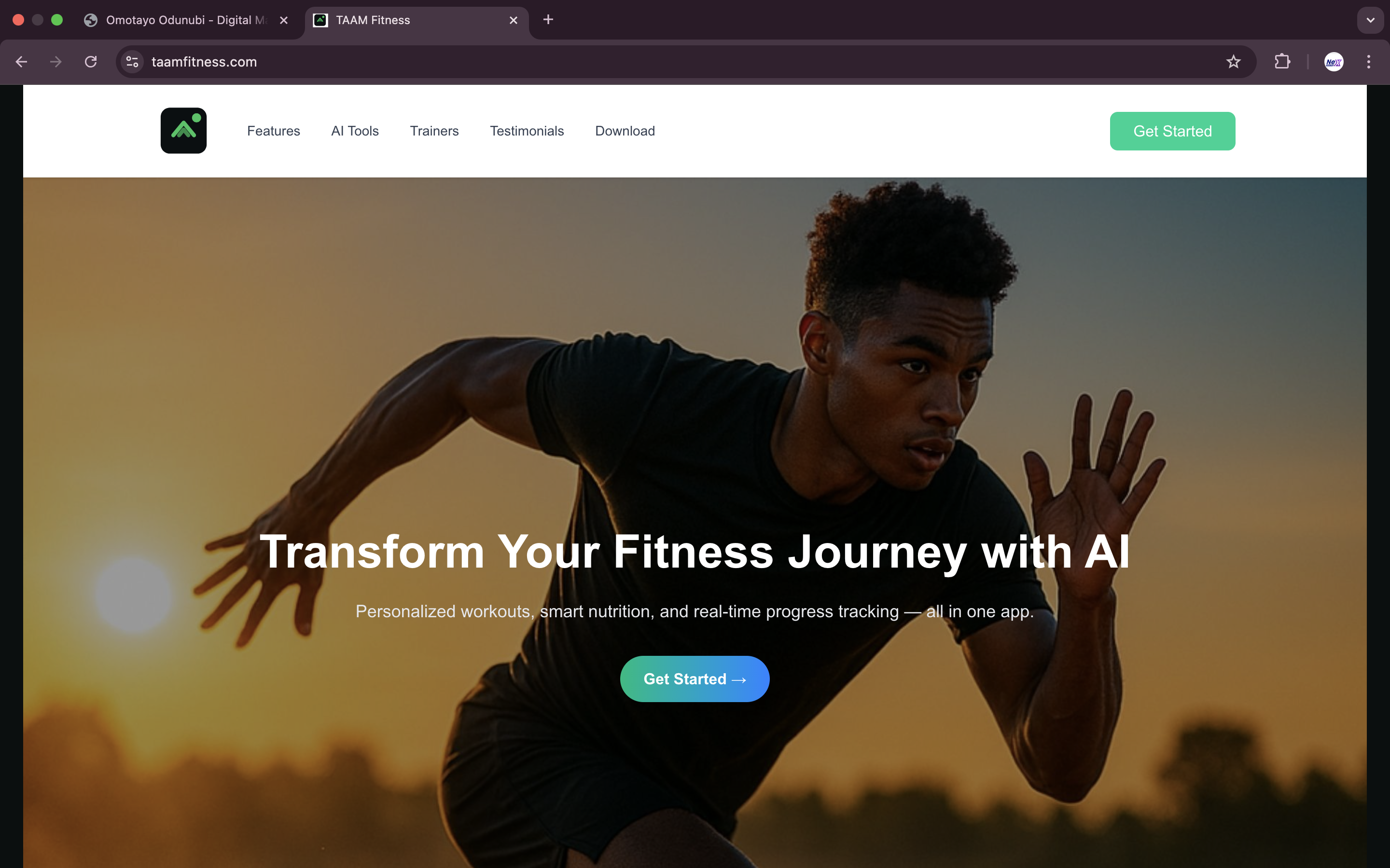 TAAM Fitness Platform Screenshot